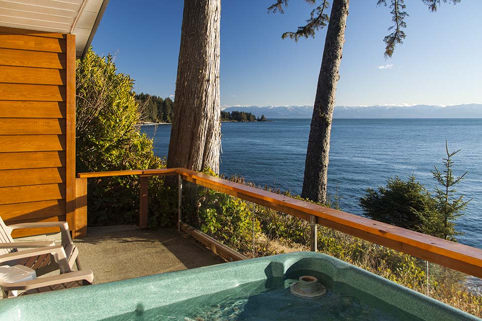 Private Hot Tub in Cottage 2 looking south